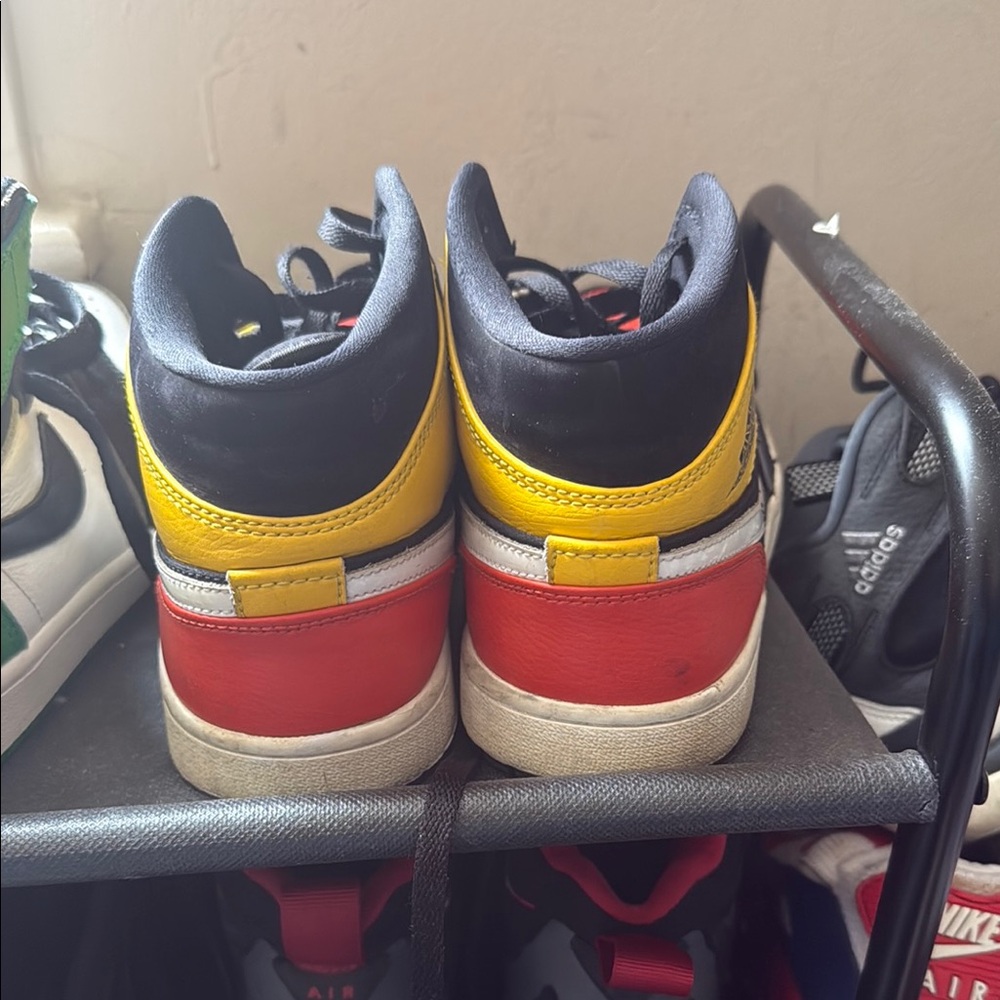 Jordan Red and Yellow Sneakers Athletic Casual